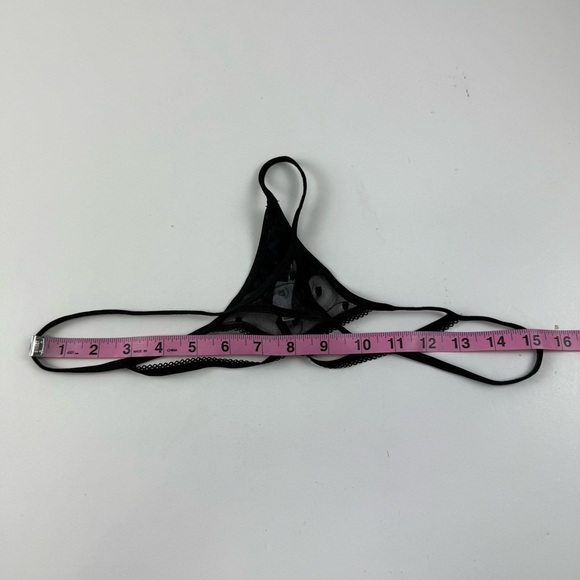 NEW Mapale Sheer Mesh Thong Bra Set Womens M / L Black NWOT - Picture 10 of 16